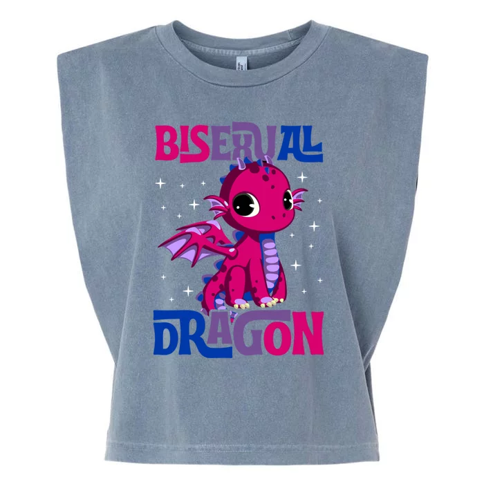 Bisexual Dragon Bi Pride Flag Stuff For Teens Rainbow Queer Gift Garment-Dyed Women's Muscle Tee