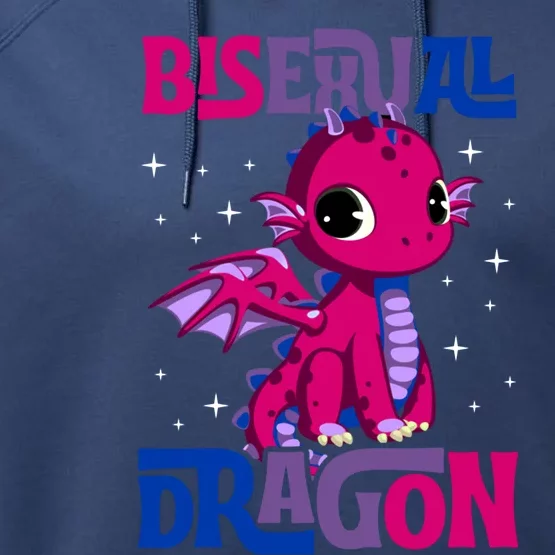 Bisexual Dragon Bi Pride Flag Stuff For Teens Rainbow Queer Gift Performance Fleece Hoodie