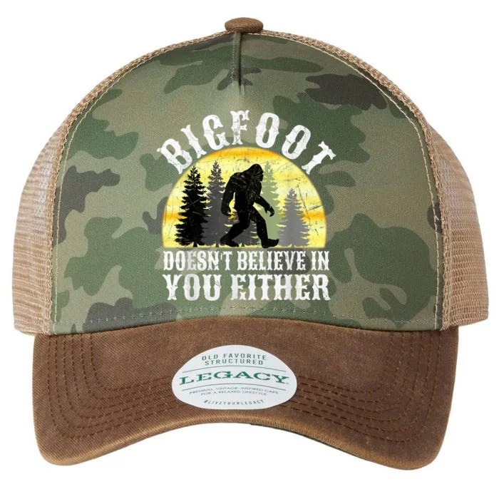 Bigfoot DoesnT Believe In You Either T Distressed Legacy Tie Dye Trucker Hat