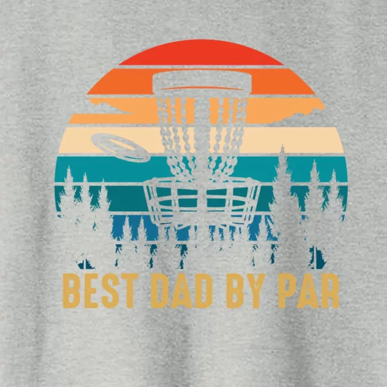 Best Dad By Par Funny Disc Golfing Dad Meaningful Gift Women's Crop Top Tee