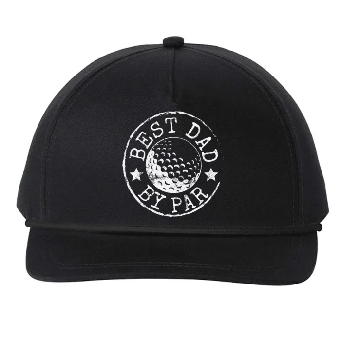 Best Dad by Par Father's Day Golf Lover Gift Papa Golfer Snapback Five-Panel Rope Hat