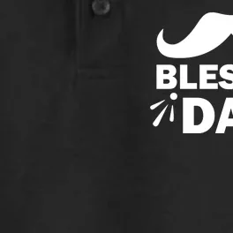 Blessed Dad Dry Zone Grid Performance Polo