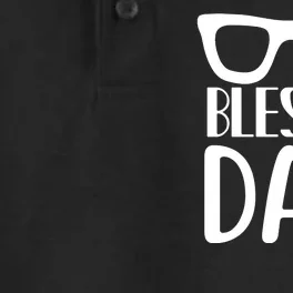 Blessed Dad Dry Zone Grid Performance Polo