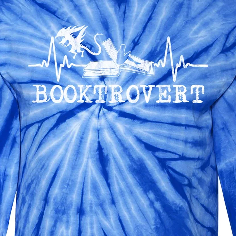 Booktrovert Dragons Book Lover Reading Great Gift Tie-Dye Long Sleeve Shirt