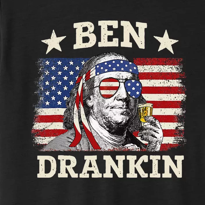 Ben Drankin Benjamin Franklin 4th Of July Funny Drinking ChromaSoft Performance T-Shirt