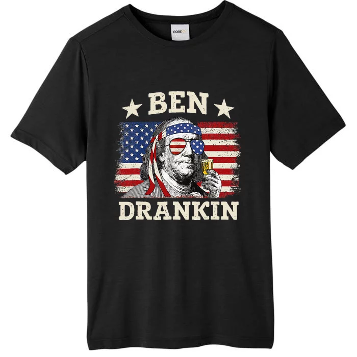 Ben Drankin Benjamin Franklin 4th Of July Funny Drinking ChromaSoft Performance T-Shirt