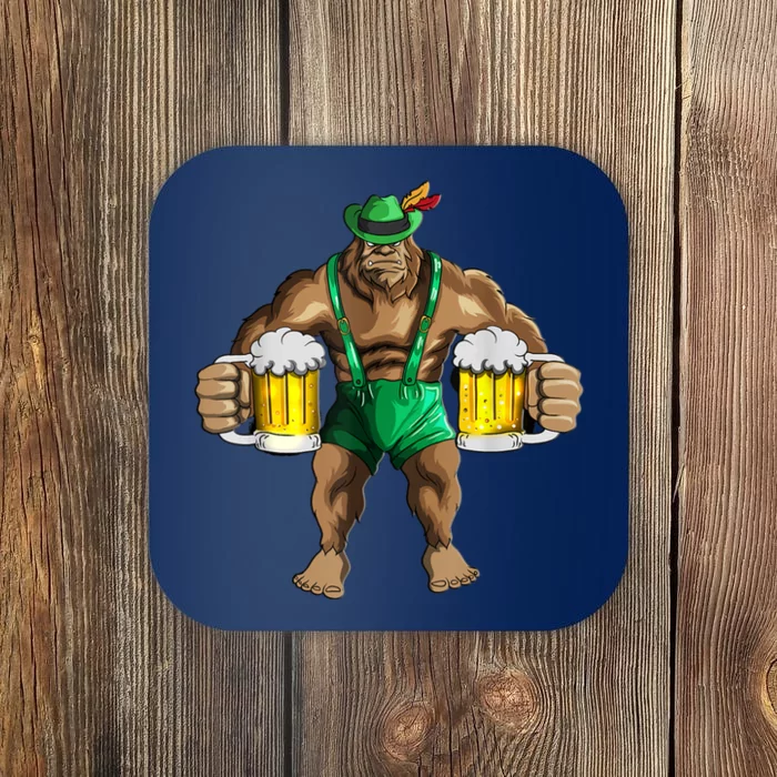 Beer Drinker Bigfoot In Leather Pants Beer Glasses Coaster