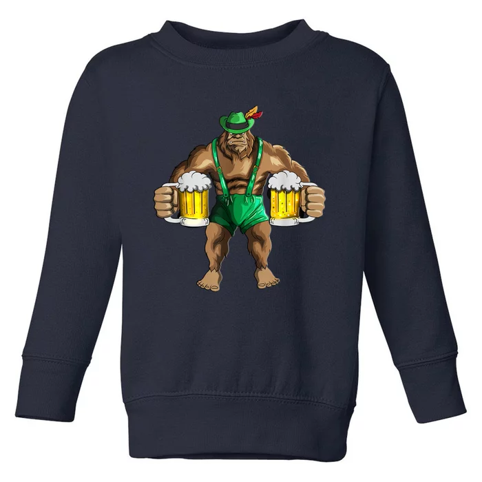 Beer Drinker Bigfoot In Leather Pants Beer Glasses Toddler Sweatshirt