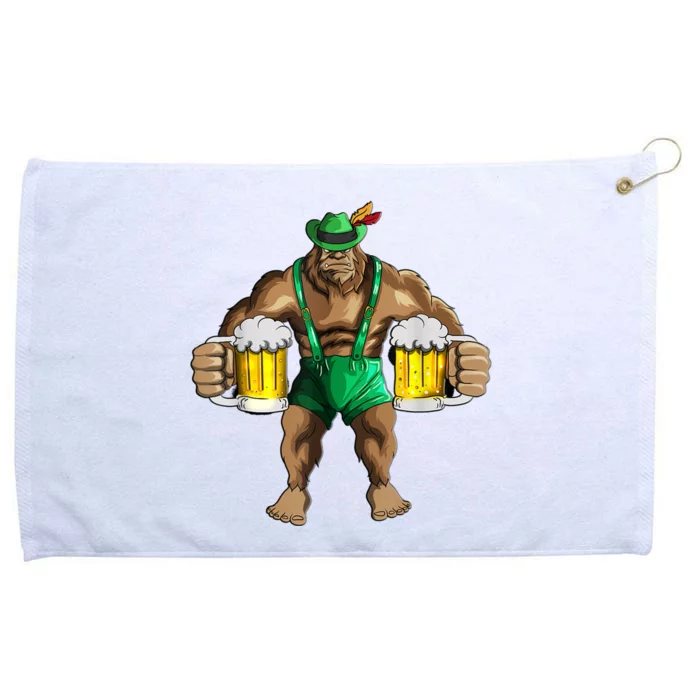 Beer Drinker Bigfoot In Leather Pants Beer Glasses Grommeted Golf Towel