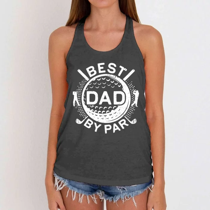 Best Dad By Par Golf Lover Father's Day Women's Knotted Racerback Tank