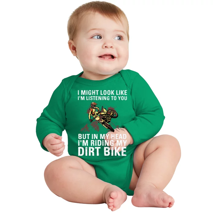 Best Dirt Bike ArtFor Men Women Motocross Dirt Bike Lover Baby Long Sleeve Bodysuit