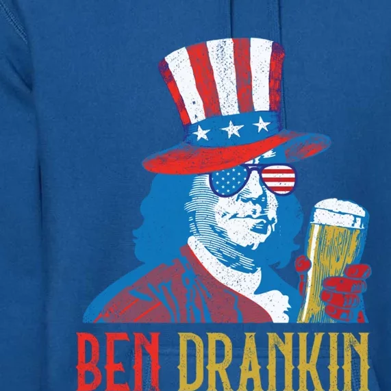 Ben Drankin Beer Benjamin Franklin 4th Of July Usa Flag Gift Premium Hoodie