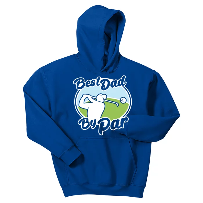 Best Dad By Par Funny Father's Day Golf Funny Gift Kids Hoodie