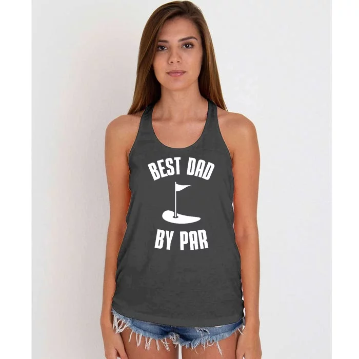 Best Dad By Par Funny Golf Women's Knotted Racerback Tank