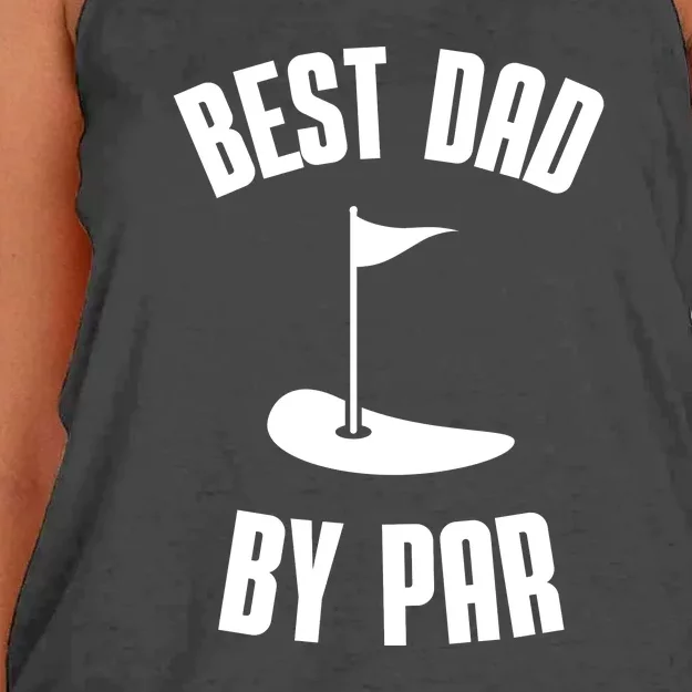 Best Dad By Par Funny Golf Women's Knotted Racerback Tank