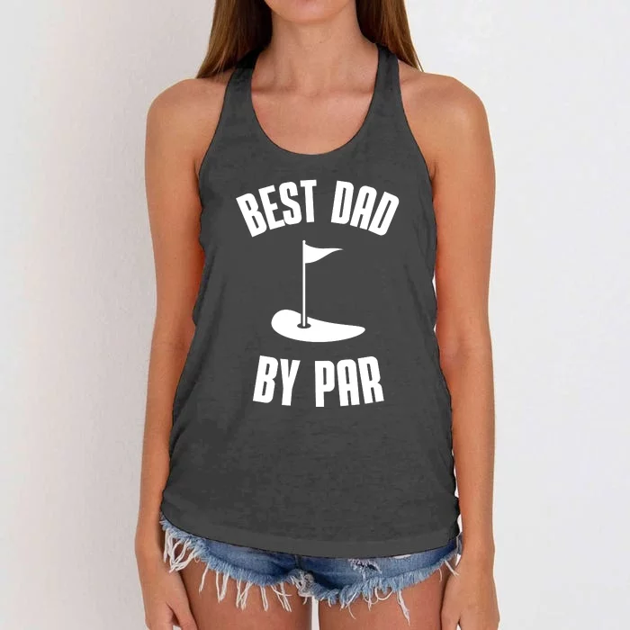 Best Dad By Par Funny Golf Women's Knotted Racerback Tank