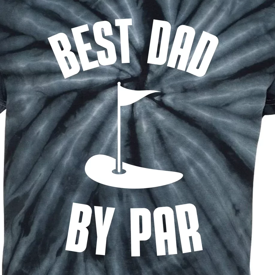 Best Dad By Par Funny Golf Kids Tie-Dye T-Shirt