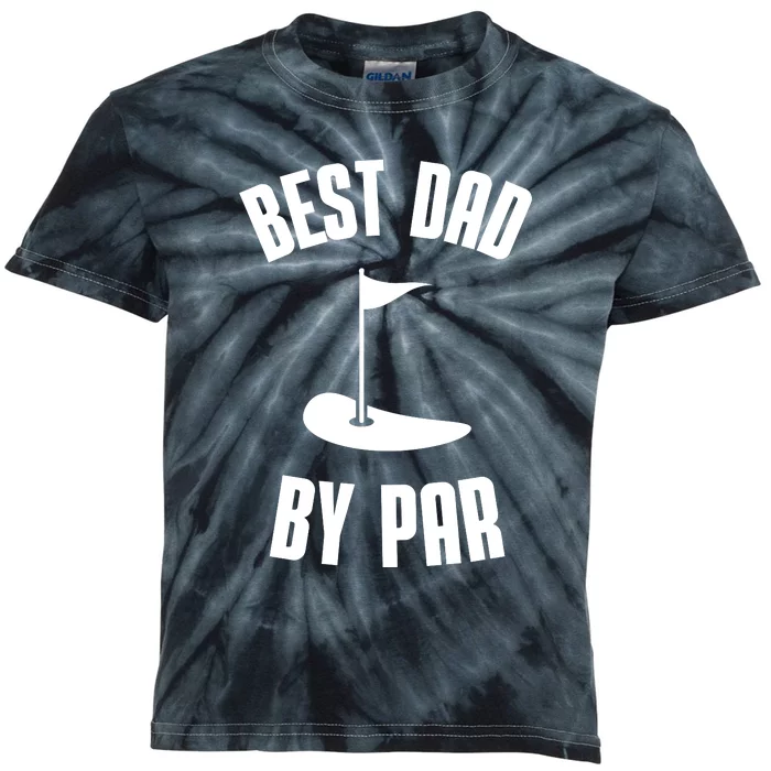 Best Dad By Par Funny Golf Kids Tie-Dye T-Shirt