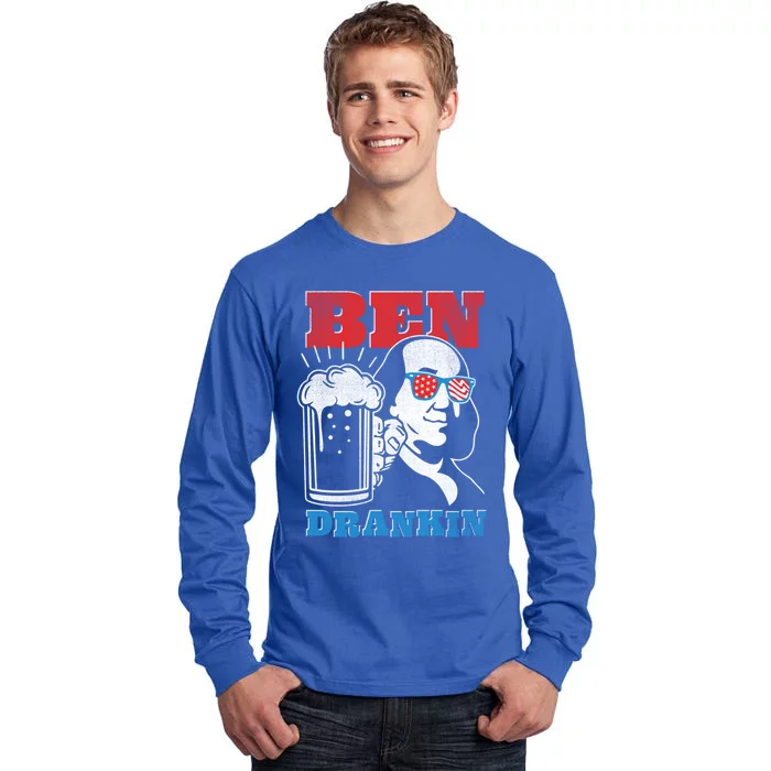 Ben Drankin Beer Mug Ben Franklin Patriotic Cute Gift Tall Long Sleeve T-Shirt