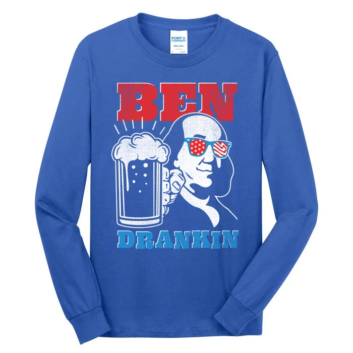 Ben Drankin Beer Mug Ben Franklin Patriotic Cute Gift Tall Long Sleeve T-Shirt