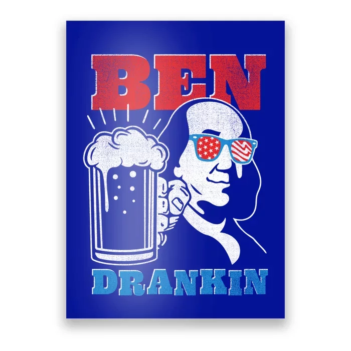 Ben Drankin Beer Mug Ben Franklin Patriotic Cute Gift Poster