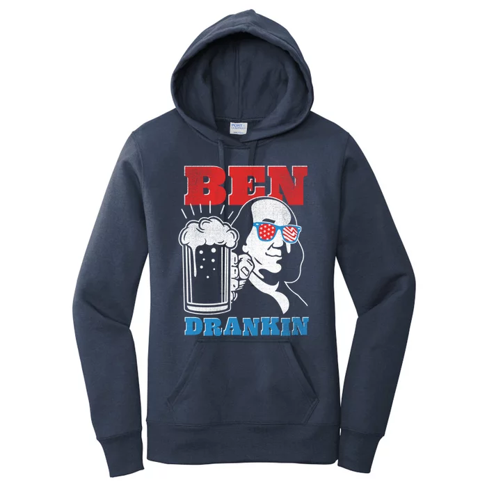 Ben Drankin Beer Mug Ben Franklin Patriotic Cute Gift Women's Pullover Hoodie