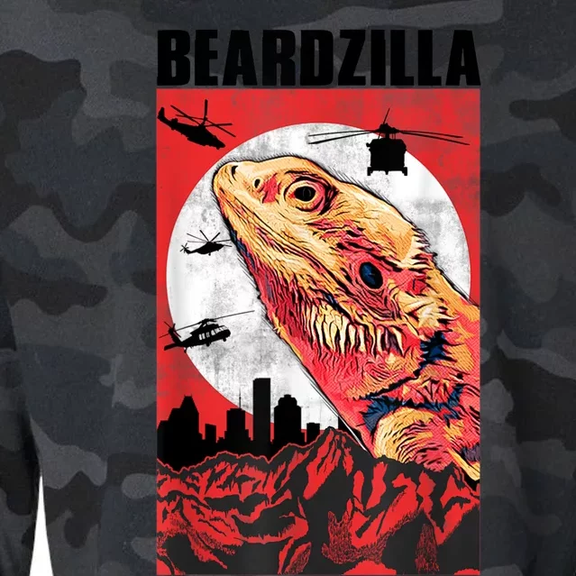 Bearded Dragon Beardzilla Funny Bearded Dragon Cropped Pullover Crew