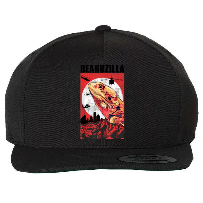 Bearded Dragon Beardzilla Funny Bearded Dragon Wool Snapback Cap