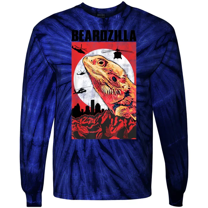 Bearded Dragon Beardzilla Funny Bearded Dragon Tie-Dye Long Sleeve Shirt