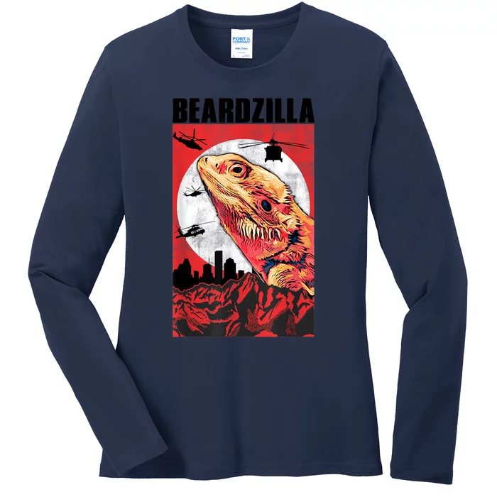 Bearded Dragon Beardzilla Funny Bearded Dragon Ladies Long Sleeve Shirt