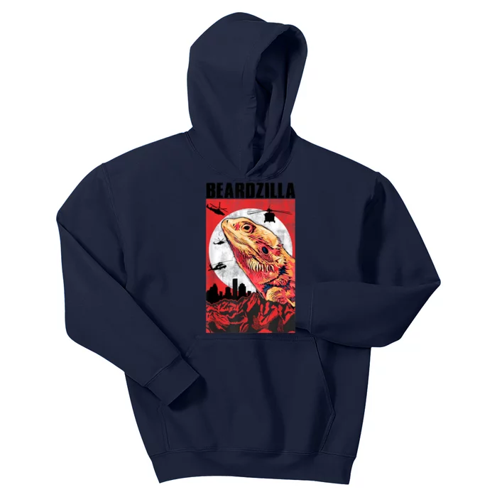 Bearded Dragon Beardzilla Funny Bearded Dragon Kids Hoodie