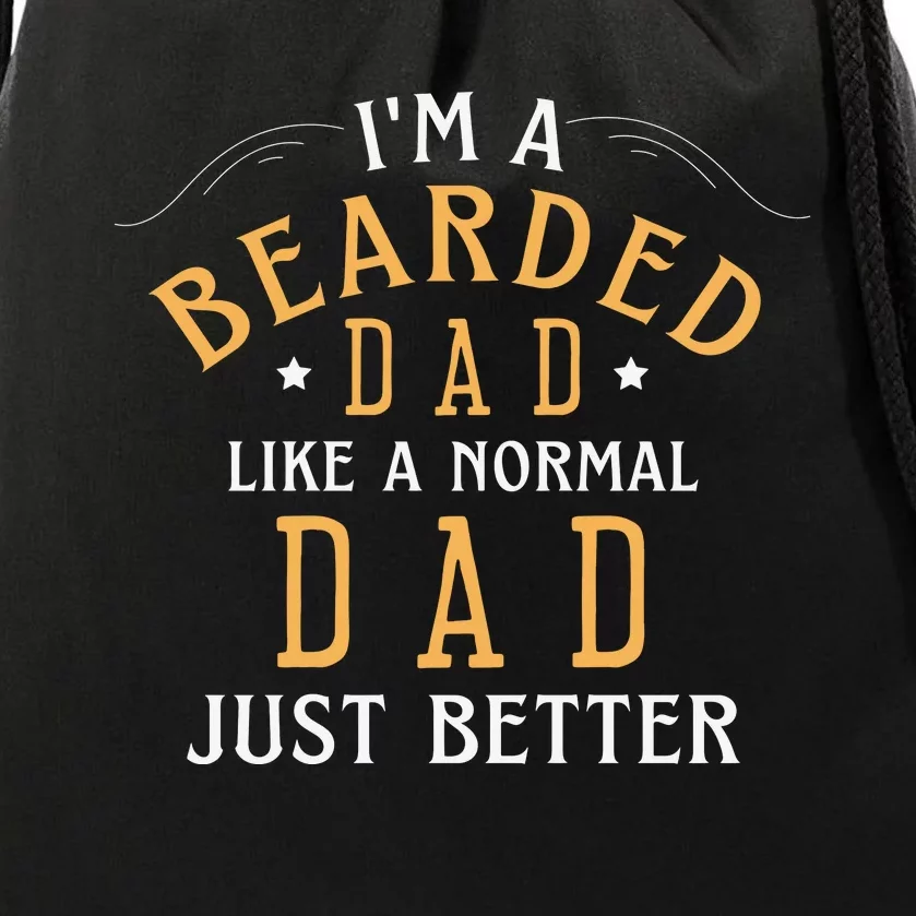 Bearded Dad Beard Humor Drawstring Bag