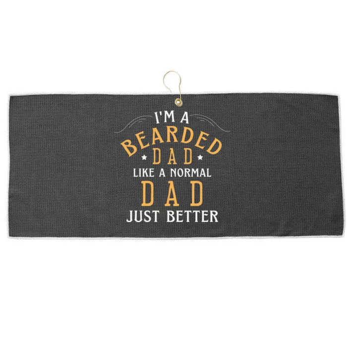 Bearded Dad Beard Humor Large Microfiber Waffle Golf Towel