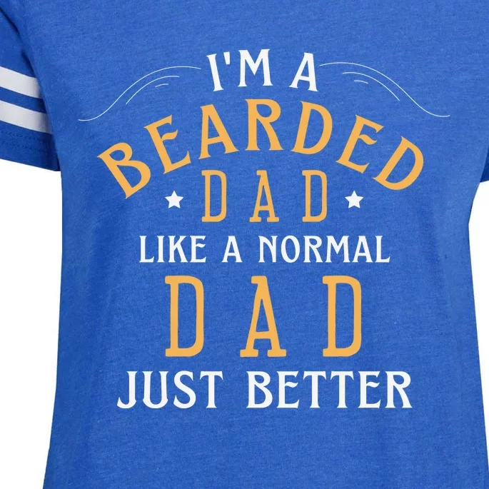 Bearded Dad Beard Humor Enza Ladies Jersey Football T-Shirt