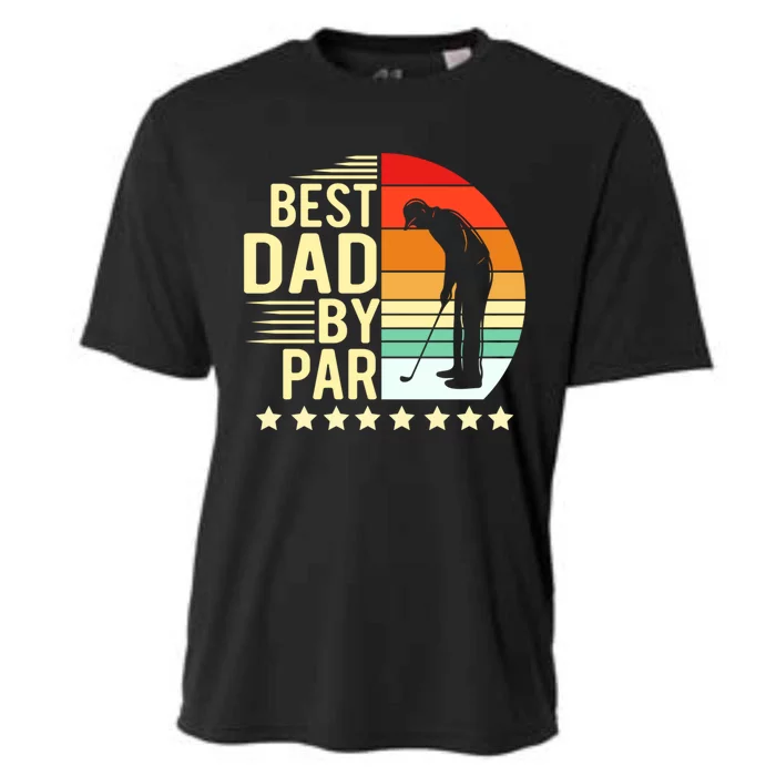 Best Dad By Par Vintage Retro Golfer Gift Cooling Performance Crew T-Shirt