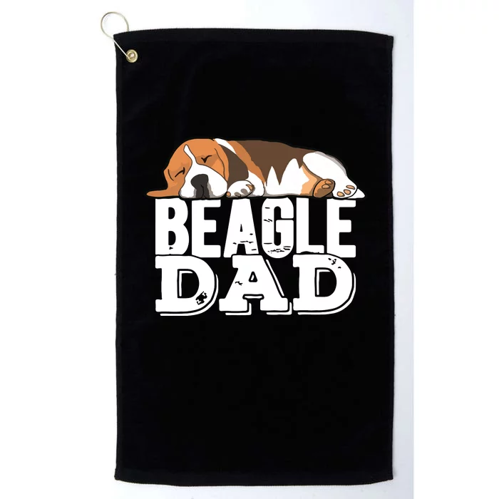 Beagle Dad Beagle Dog Lover Gift Premium Platinum Collection Golf Towel