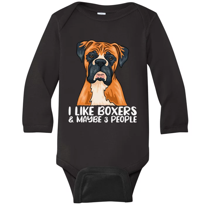 Boxer Dog Boxer Lover Gift Funny Boxer Baby Long Sleeve Bodysuit