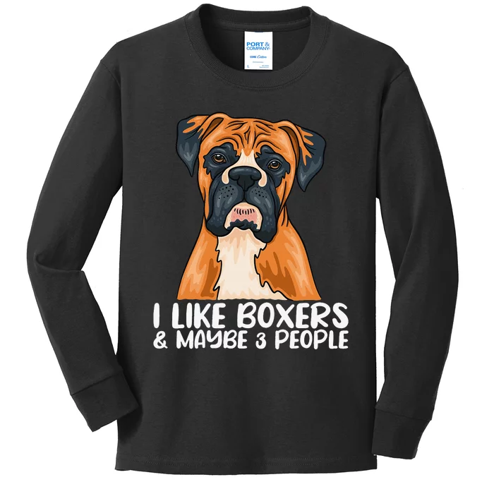 Boxer Dog Boxer Lover Gift Funny Boxer Kids Long Sleeve Shirt