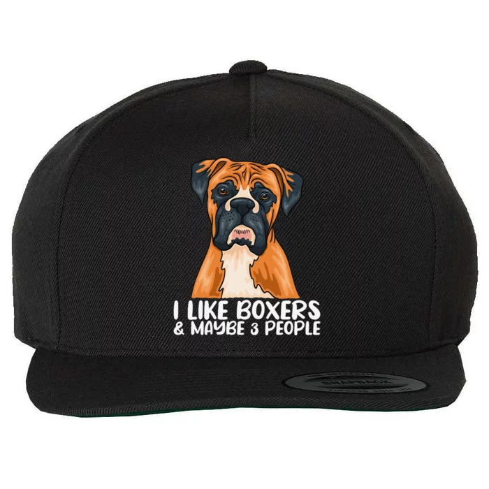 Boxer Dog Boxer Lover Gift Funny Boxer Wool Snapback Cap