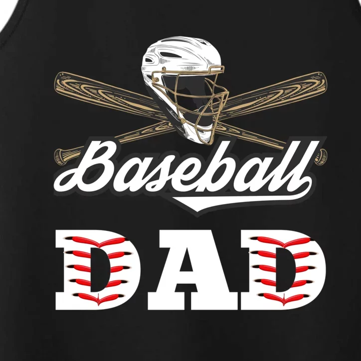 Baseball Dad Best Gift For Fathers Softball Lovers Gift Performance Tank