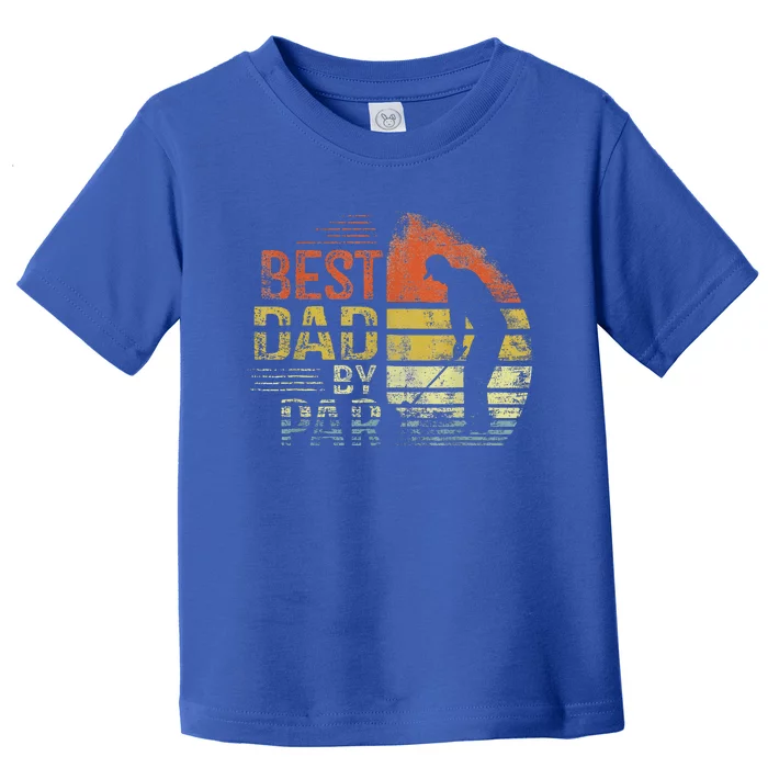 Best Dad By Par Retro Vintage Father's Day Golf Lover Golfer Toddler T-Shirt