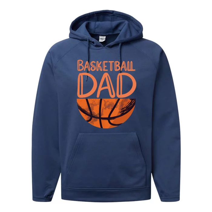 Basketball Dad - Basketball Player Vintage Basketball Performance Fleece Hoodie