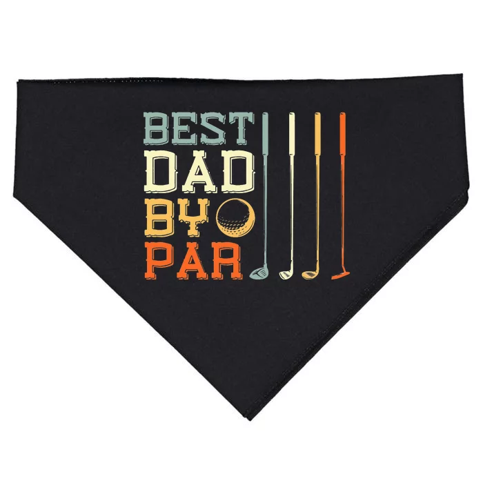 Best Dad By Par Golfer Father's Day Golfing USA-Made Doggie Bandana