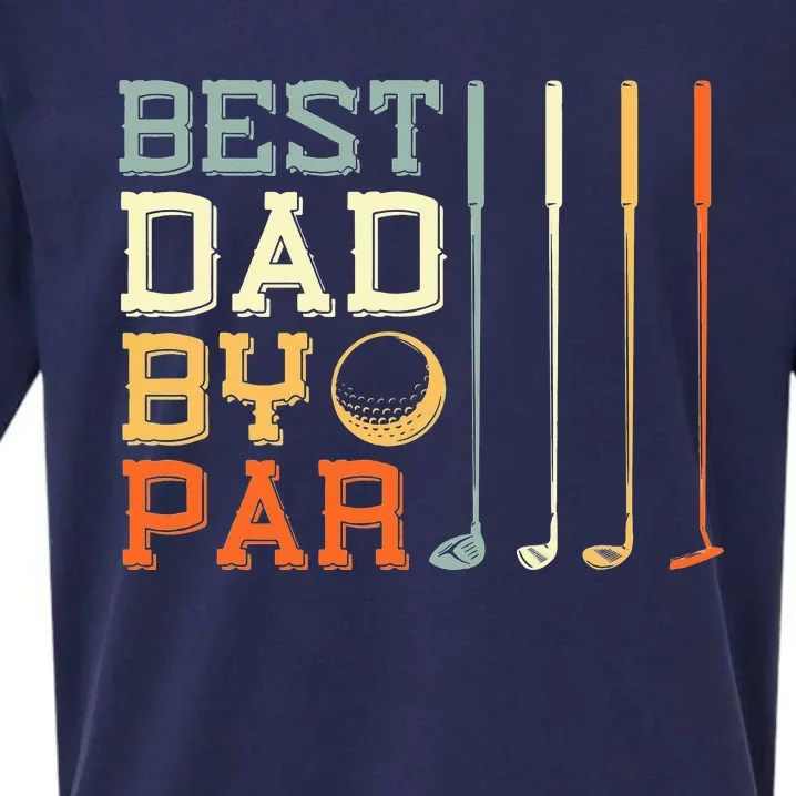 Best Dad By Par Golfer Father's Day Golfing Sueded Cloud Jersey T-Shirt