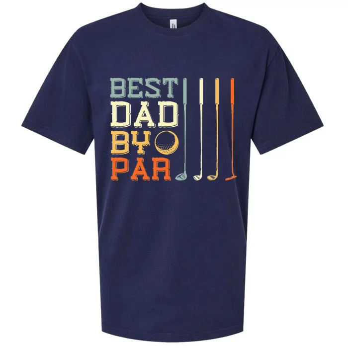 Best Dad By Par Golfer Father's Day Golfing Sueded Cloud Jersey T-Shirt