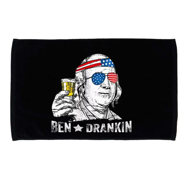 Ben Drankin Benjamin Franklin Drinking Beer Microfiber Hand Towel