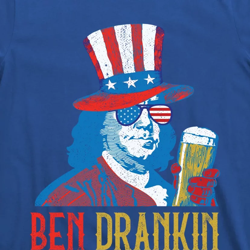 Ben Drankin Beer Benjamin Franklin 4th Of July Usa Flag Gift Funny Gift T-Shirt