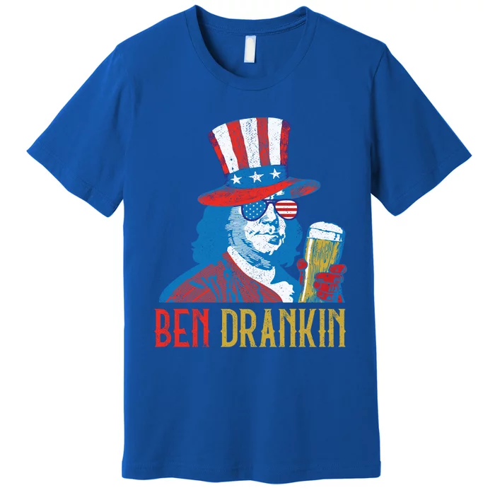 Ben Drankin Beer Benjamin Franklin 4th Of July Usa Flag Gift Funny Gift Premium T-Shirt