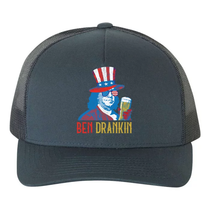 Ben Drankin Beer Benjamin Franklin 4th Of July Usa Flag Gift Funny Gift Yupoong Adult 5-Panel Trucker Hat