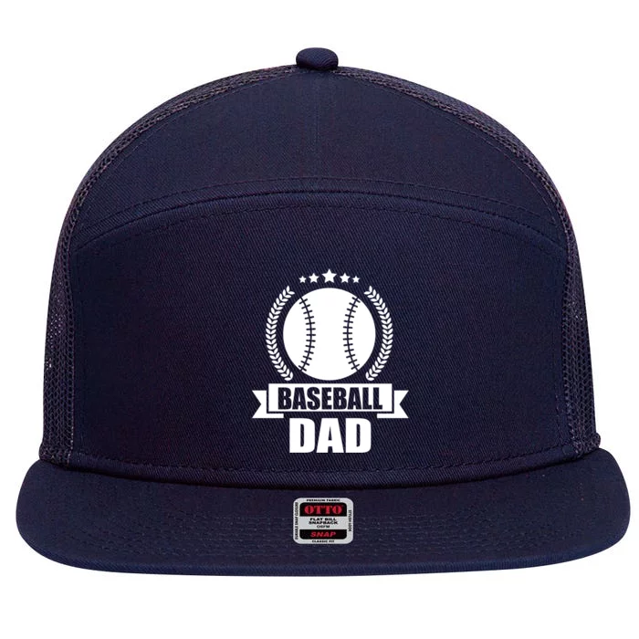 Baseball Dad Baseball Gift 7 Panel Mesh Trucker Snapback Hat